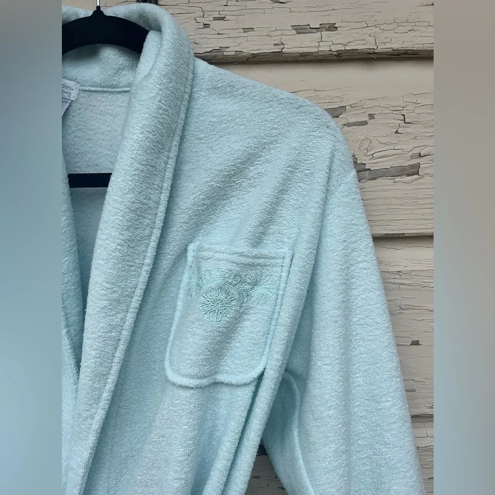 Miss Elaine Heavenly Bodies Plush Cozy Terry Cloth Midi Length Bath Robe Medium - Picture 2 of 7